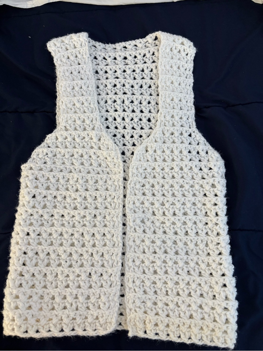 women’s hand crocheted vest open front sizeS
